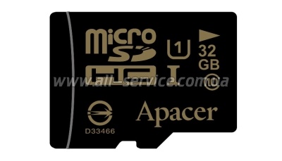   APACER microSDHC 32 Gb UHS-I U1 + adapter (AP32GMCSH10U1-R)