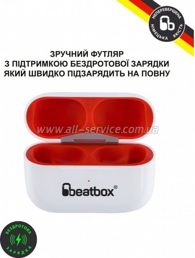 �������� BeatBox PODS PRO 1 Wireless Charging White-Red (bbppro1wcwr)