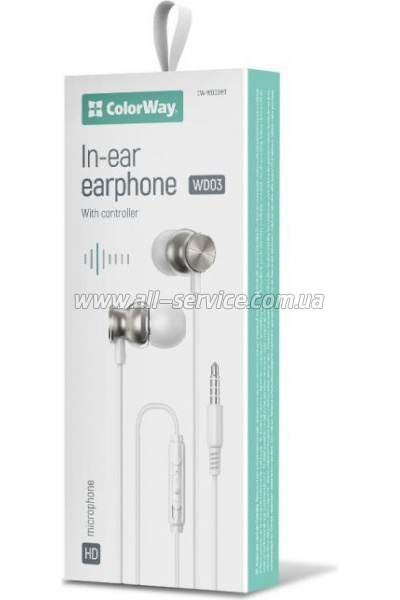 ColorWay 3.5 mm Wired Earphone UrbanBeat White (CW-WD03WT)