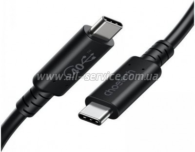 ���� ������ USB-C to USB-C 0.8m USB4 40Gbps PD 100W 8K60Hz Choetech (XCC-1028-BK)