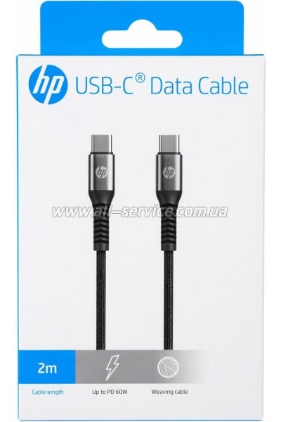 ���� ������ USB-C to USB-C 2.0m 3A 60W HP (HP_DHC-TC112G-2M)