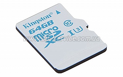   64GB Kingston microSDXC C10 UHS-I U3 (SDCAC/64GBSP)