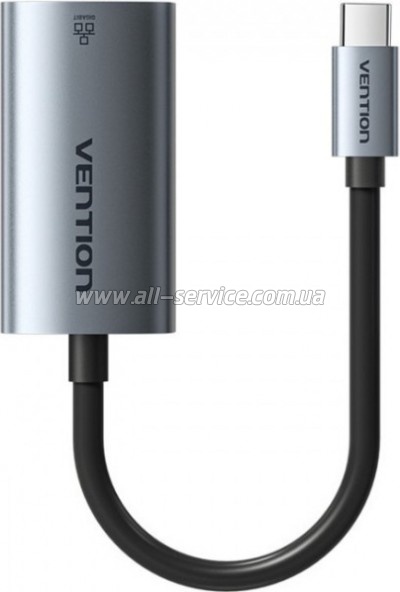 ������� USB-C to RJ45 Ethernet 1000Mbps black Vention (CFPHB)
