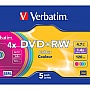  Verbatim DVD+RW 4.7 GB/120 min 4x Slim 5 (43297) Color