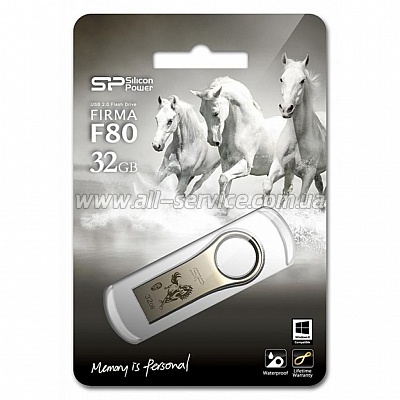 ������ Silicon Power 32GB Firma F80 Metal Silver (SP032GBUF2F80V1S)