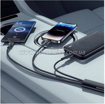 ���� ������ USB 2.0 AM to Lightning + Micro 5P + USB-C 1.2m 100W Essager (EXCMTL-JJ01-P)