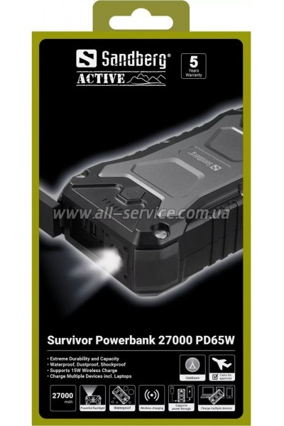 ������� ������������� Sandberg 27000mAh Survivor PD/ 65W (420-99)