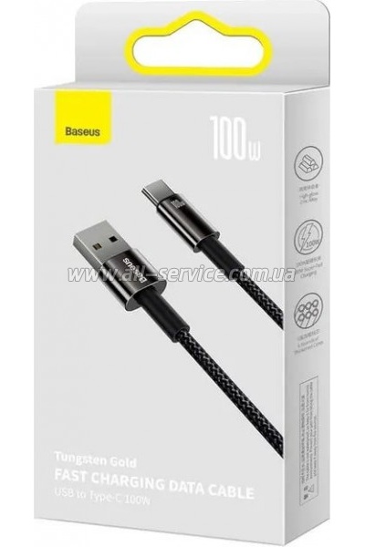 ���� ������ USB 2.0 AM to USB-C 1.0m 100W black Baseus (CAWJ000001)