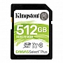   Kingston SDXC 512GB Canvas Select Plus Class 10 UHS-I U3 V30 (SDS2/512GB)