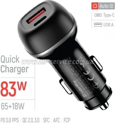 �������� ������� ColorWay USB-C PD 65W + USB (CW-CHA068PD-BK)