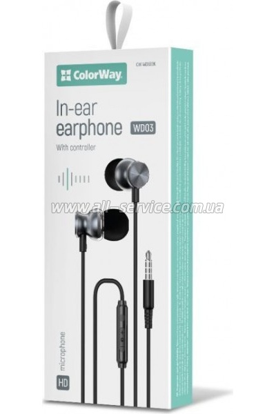  ColorWay 3.5 mm Wired Earphone UrbanBeat Black (CW-WD03BK)