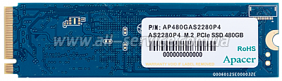 SSD  APACER AS2280P4 480GB PCIe 3.0x4 M.2 (AP480GAS2280P4-1)