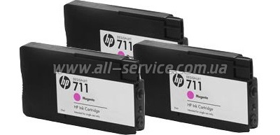 HP 711 DesignJet 120/ 520 Magenta 3-Pack (CZ135A)