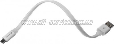���� ������ USB 2.0 AM to Micro 5P 0.25m white ColorWay (CW-CBUM-MUM25W)