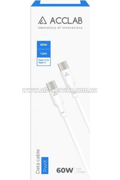 ���� ������ USB-C to USB-C 1.2m PwrX 60W ACCLAB (1283126559563)