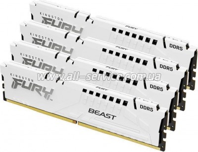     DDR5 128GB (4x32GB) 5600 MHz FURY Beast White Kingston Fury (ex.HyperX) (KF556C40BWK4-128)