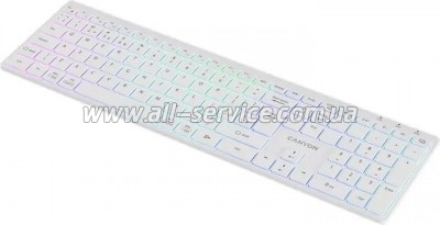  Canyon HKB-W11 Slim Dual Mode Wireless/Bluetooth RGB UA White (CNS-HBTK11W)