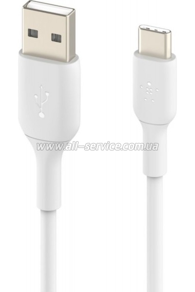 ���� ������ USB 2.0 AM to USB-C 1.0m PVC white Belkin (CAB001BT1MWH)