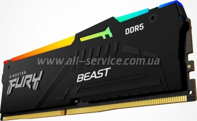     DDR5 32GB 5200 MHz Beast RGB EXPO Black Kingston Fury (ex.HyperX) (KF552C40BB2A-32)