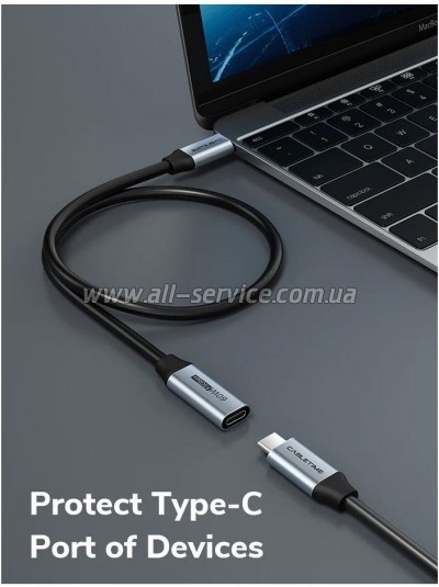 ���� ������ USB-C M/F 0.5m 5Gbps 60W 4K60Hz Cabletime (CA913664)