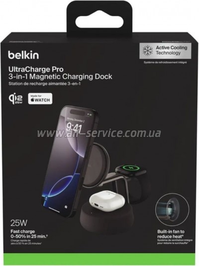�������� ������� Belkin UltraCharge Pro Wireless 3-in-1 25W charcoal (WIZ040KQCH)