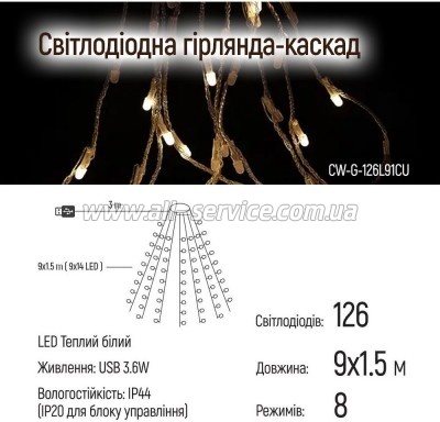 �������� ColorWay ������ LED 126 9x1.5� (CW-G-126L91CU)