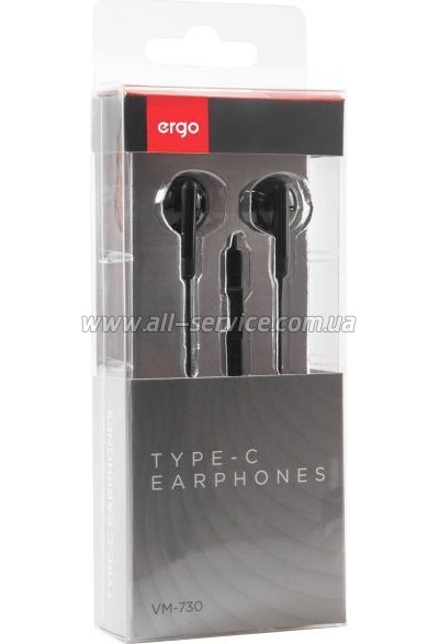 Ergo VM-730 Type-C Earphones Black (VM-730K)