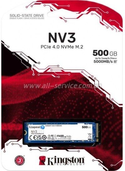  SSD M.2 2280 500GB Kingston (SNV3S/500G)