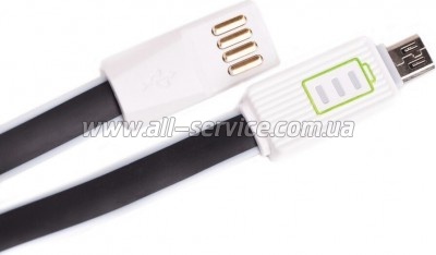 ���� ������ USB 2.0 AM to Micro 5P 1.0m 1.2A LED Black Drobak (218762)