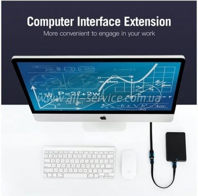 ���� ������ USB 3.0 AM/AF 2.0m flat black Vention (VAS-A13-B200)