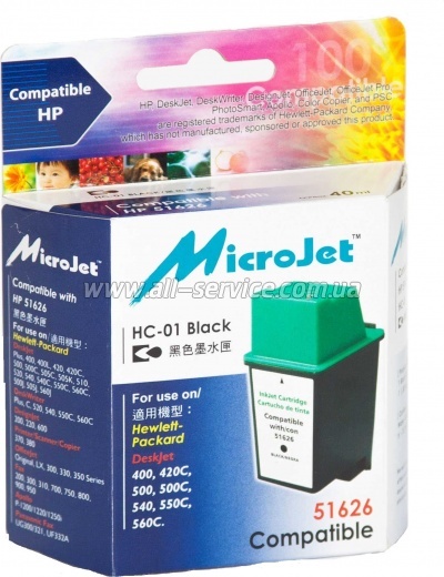 �������� MicroJet �26 HP DJ 400/ 500 ������ 51626A Black (HC-01)