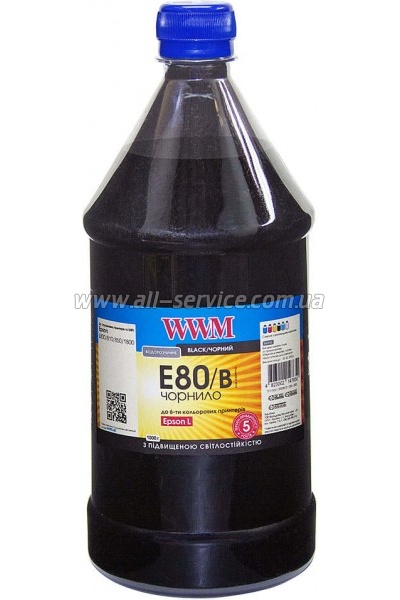 Чернила WWM 1000г Epson L800 Black Водорастворимые с повышенной светостойкостью (E80/B-4) Чернила WWM 1000г Epson L800 Black Водорастворимые с повышенной светостойкостью (E80/B-4)