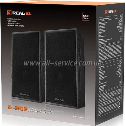   REAL-EL S-202 USB Black (EL121200019)