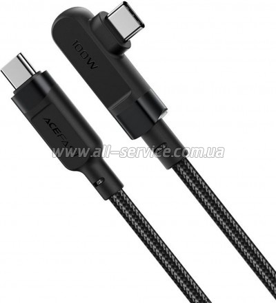 ���� ������ USB-C to USB-C 2.0m 5A 100W nylon C5-03 black Acefast (6974316281016)