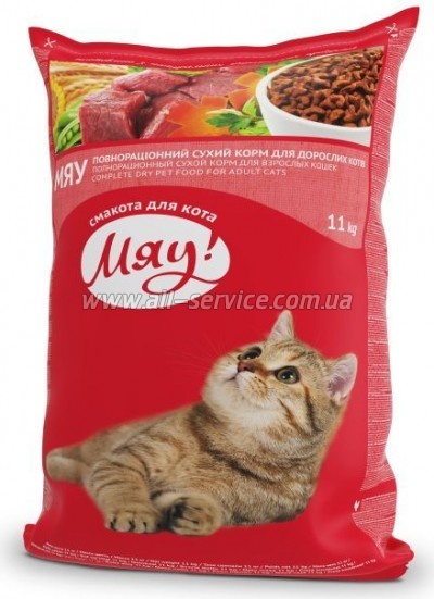Сухой корм для кошек Мяу! со вкусом мяса 11 кг (4820083902093) Сухой корм для кошек Мяу! со вкусом мяса 11 кг (4820083902093)