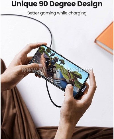 ���� ������ USB-C 2.0 to USB-C 1.0m 90� corner US334 black Ugreen (70643)