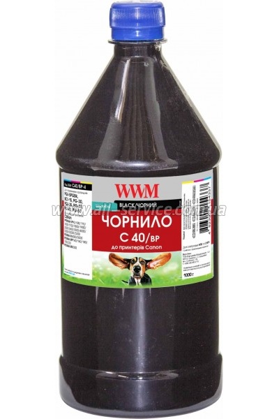 Чернила WWM для Canon PG-40Bk/ PG-50Bk/ PGI-5Bk 1000г Black Пигментные (C40/BP-4) Чернила WWM для Canon PG-40Bk/ PG-50Bk/ PGI-5Bk 1000г Black Пигментные (C40/BP-4)