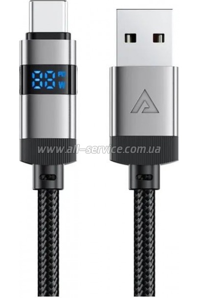 ���� ������ USB 2.0 AM to USB-C 1.2m digital display braided C15-04 black Acefast (6974316283737)