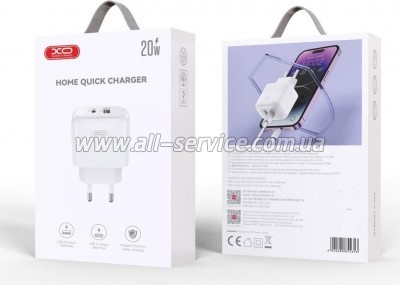 �������� ������� XO 1xUSB QC3.0 + 1xUSB-C PD 20W (XO-QC37)