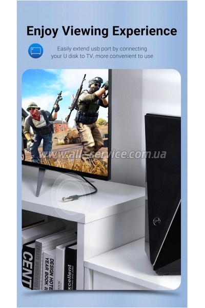 ���� ������ USB 2.0 AM/AF 1.5m black VENTION (CBIBG)