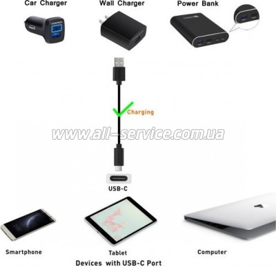 ���� ������ USB 2.0 AM to USB-C 1.0m Choetech (AC0002)