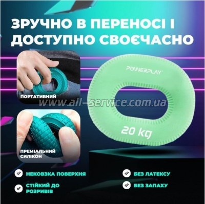  PowerPlay PP-4336 Hand Grip Medium 20   (PP_4336_Green_20kg)