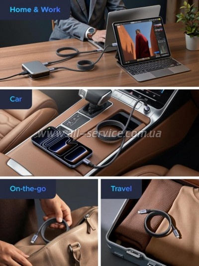 ���� ������ USB-C to USB-C 1.0m 240W 480Mbps braided black Ugreen (85973)