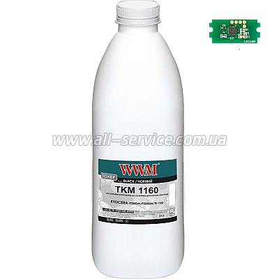 Тонер + чип WWM Kyocera P2040dn/ P2040dw/ TK-1160 бутль 210г (TC-TK-1160-210-WWM) Тонер + чип WWM Kyocera P2040dn/ P2040dw/ TK-1160 бутль 210г (TC-TK-1160-210-WWM)
