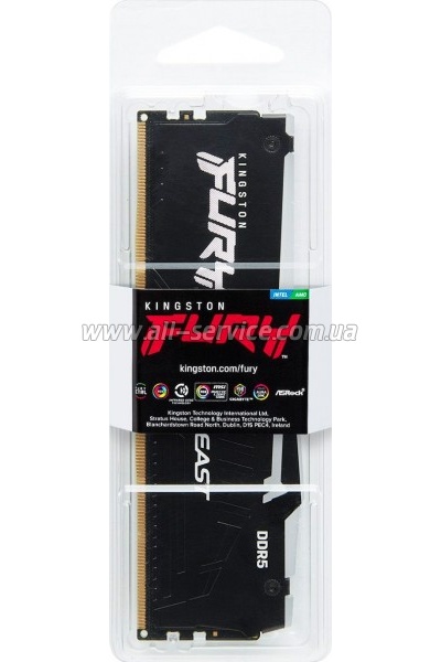     DDR5 32GB 5200 MHz Beast RGB EXPO Black Kingston Fury (ex.HyperX) (KF552C40BB2A-32)
