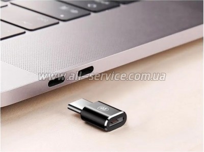 ������� Micro USB F To USB-C M Black Baseus (CAMOTG-01)