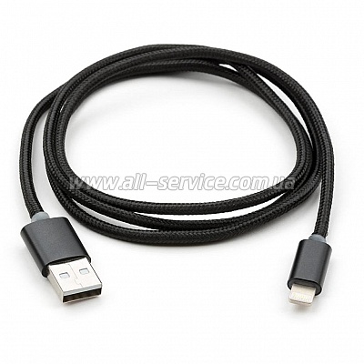   USB 2.0 AM to Lightning 1m LED black Vinga (VCPDCLLED1BK)