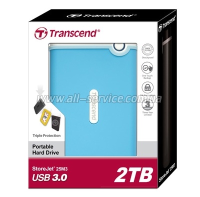  2TB Transcend StoreJet 2.5 USB 3.0  M Blue (TS2TSJ25M3B)