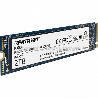 SSD  Patriot M.2 NVMe PCIe 3.0 x4 128GB 2280 P300 (P300P128GM28)