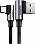 ���� ������ USB 2.0 AM to USB-C 0.5m 3A 90� corner US176 black Ugreen (20855)